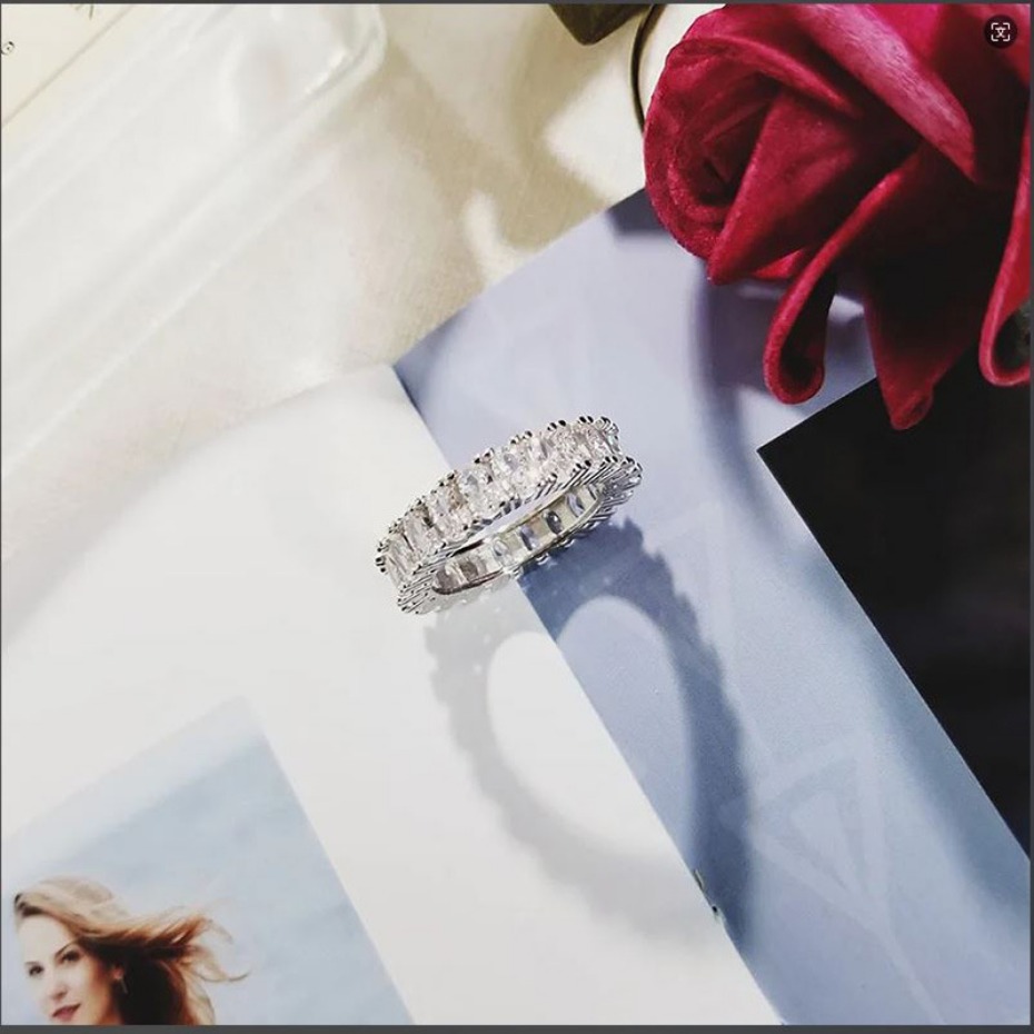 Luxury Designer Rings Full Diamond Square Womens Classic Inlaid Zircon Ring Jewelry Gifts