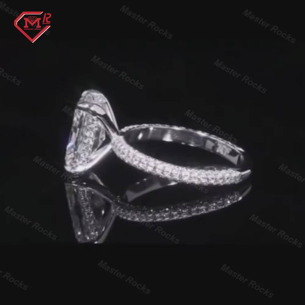 3ct Radiant Cut Moissanite Wedding Ring 18k Gold Plated 925 Sliver Diamond VVS Moissanite Ring