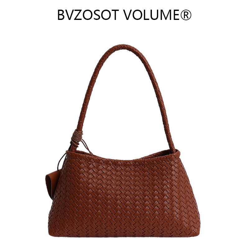 BVZOSOT VOLUME 2025 New French Retro Hand - woven Bag a Versatile and Unique Under - arm Bag Fashionable Handbag Stylish Shoulder Bag