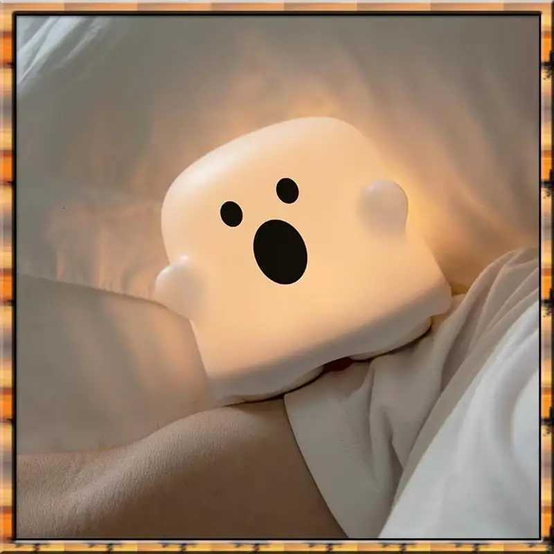 78K New Cute Ghost LED Night Light Touch Sensor Rechargeable Silicone Lamp Perfect Holiday Gift B XJ250804