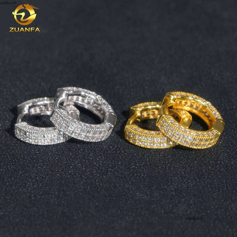 Design Bling Hip Hop Iced Out Jewelry 14K White Gold Plated Lab Grown Dia Hie Earrings