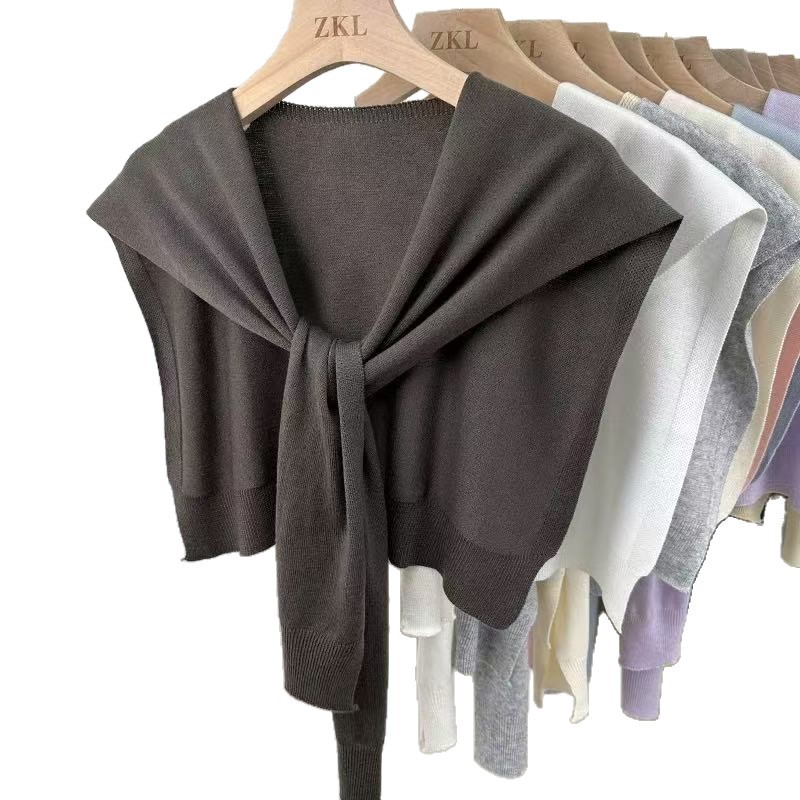 K1599 Scarf women's autumn and winter Korean style versatile student winter knitted wool solid color young ladies thick warm neck scarf