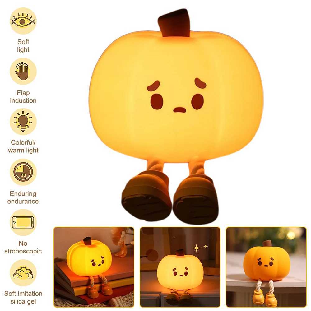 Night Light Cute Lamp Pumpkin Touch Sensor Lamp Christmas Night Lamp Silicone LED Rechargeable Lamp XJ250804