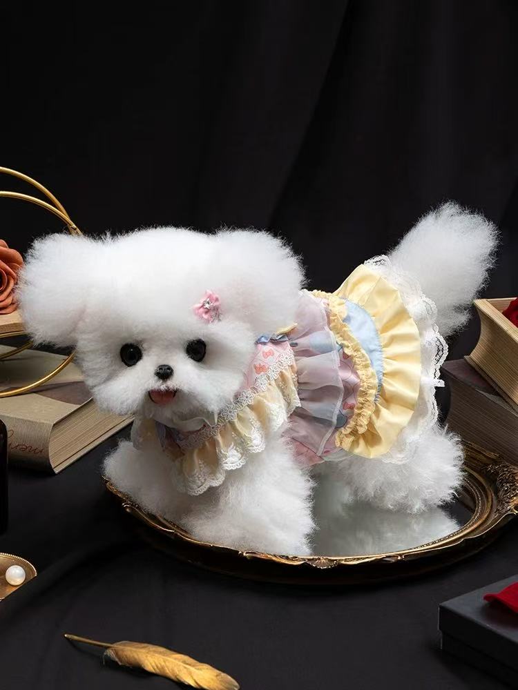 T899 Dog Lolita Skirt Small Dog Schnauzer Cat Dress