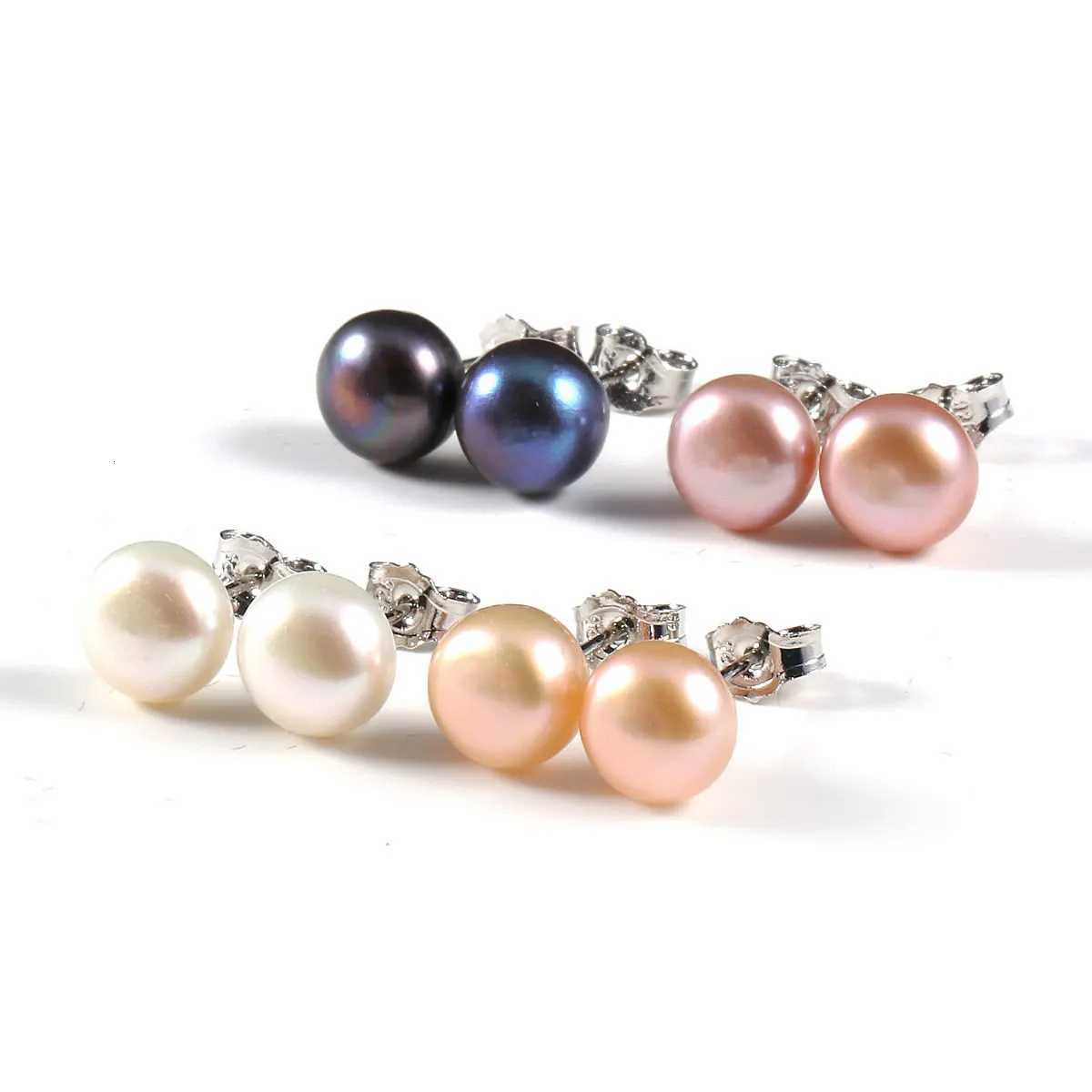 100% Natural Pearl Stud Earrings Genuine Natural Freshwater Pearls Earring Exquisite Jewelry Gifts for Women 4 Colors Wholesale Y250804