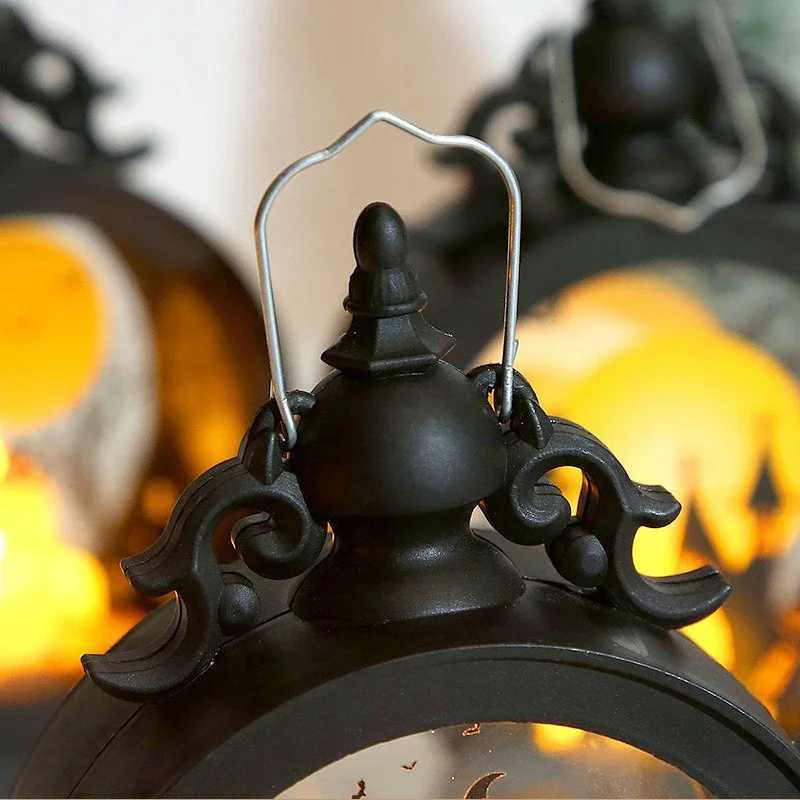 Halloween LED Wind Night Light Portable Pumpkin Ghost Lantern Bar Desktop Ornament Halloween Decor Props Party Supplies Desk Lamp XJ250804