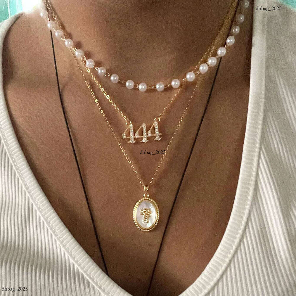 Angel Number Necklace Chain Zircon Pendant Necklaces For Women Birthday