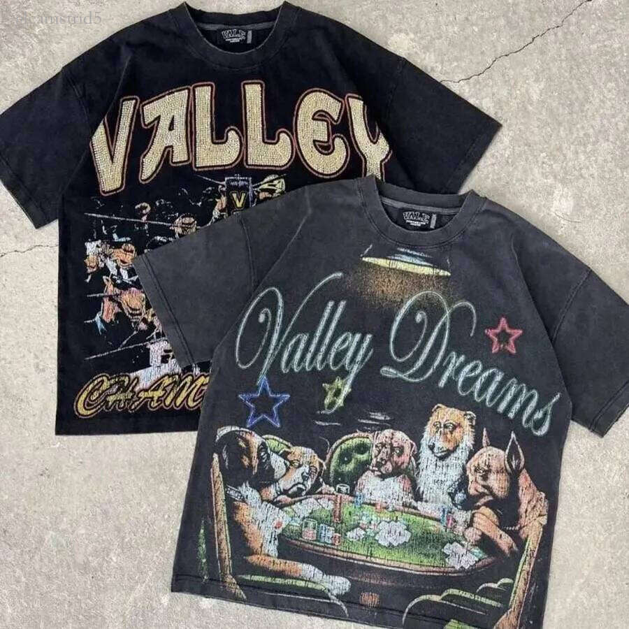 vale shirt valley t shirt designer tshirt Mens T Shirts Vintage Bling Tee Washed Shirt Fest Short Sleeve Mens Designer T Shirt Graphic Tee Shirt 413