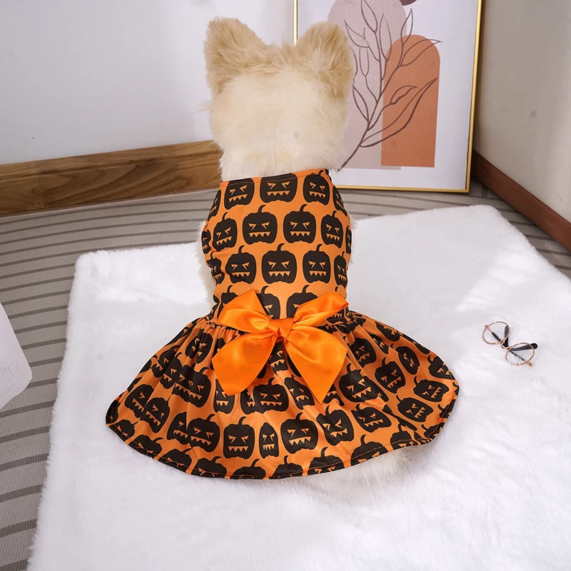 Pumpkin Pet Skirt for Small to Medium Dogs Teddy Bichon Poodle Dog Clothes Style Pet Apparel for Halloween 250805