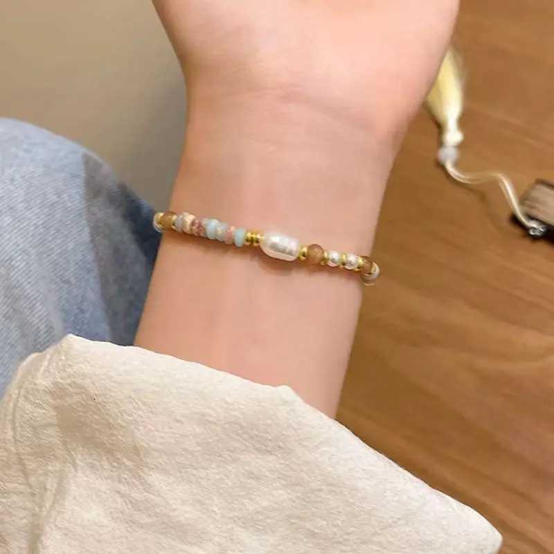 Elegant Handmade Woven Natural Stone Beaded Chain Pearl Pendant Necklace Luxury Accessories for Women Neck Fashion Jewelry Y250805