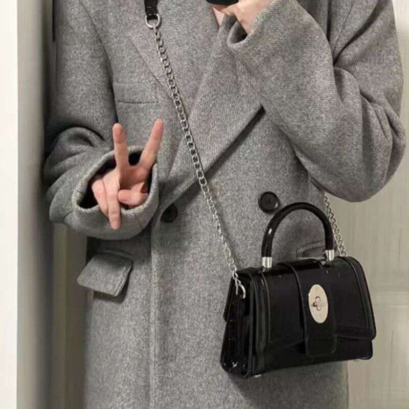 Designer Leather Square Crossbody Handbag with Handle - Casual Accessory