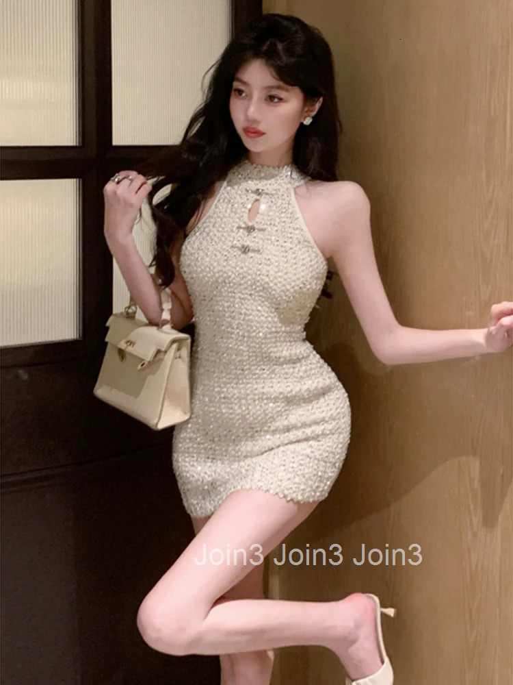 Chic Style Sexy Celebrity Off Shoulder Sequin Dress Light Luxury High Waist Elegance Slim Wrapped Hip Short Vestidos