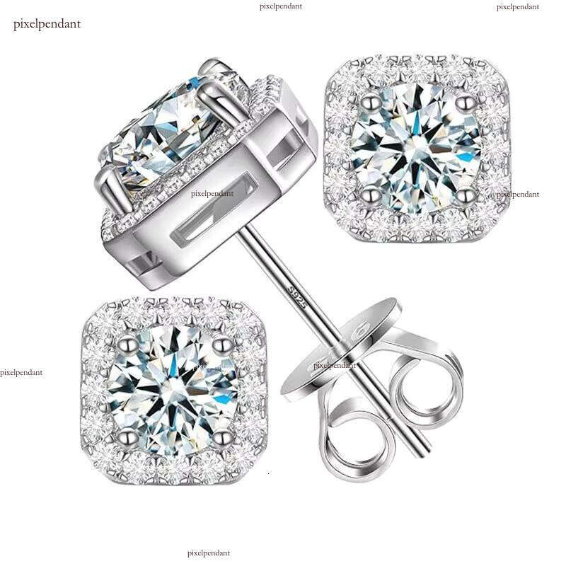 VVS1 Square for Women, Pure Sier Sandstone, Carat D Color Earrings with Sandstone