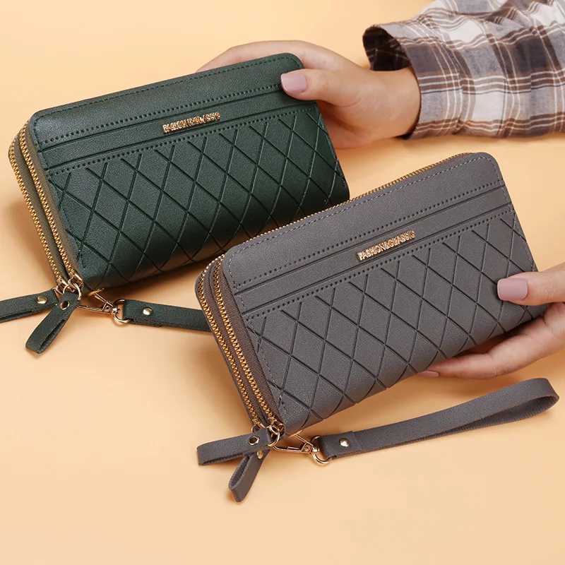 Simple PU Leather Wallet for Women Tassel Coin Purse Card Holder Designer Womens Wallet Double Zipper Female Clutch Money BagsXJ250806