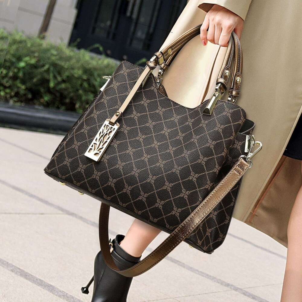 DHessentials Handbag New Versatile Printed Women's Fashionable Elegant Mom Large Capacity Commuter Tote Bag