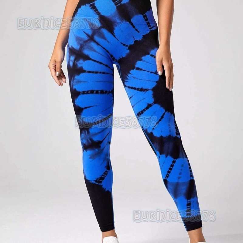 Tie-dye Trend Yoga Pants High Waist Hip-lifting Tummy Control Pants Fitness Sports Shaping Pants H250806