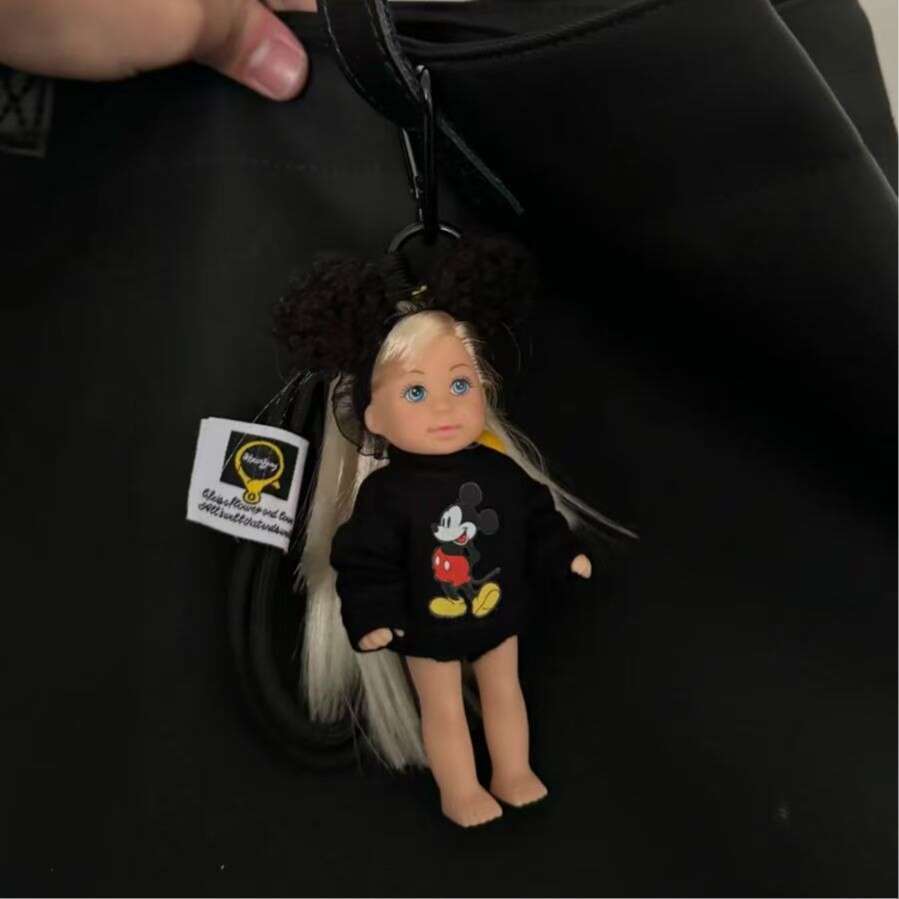 DHessentials Cute Barbie Doll Keychain - Vintage Childhood Memory Keyring, Sweet Alloy Bag Charm for Girls Best Friend Gift (28g) Ins Style