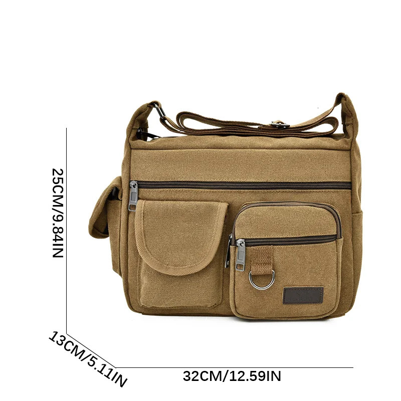 Men Canvas Shoulder Bags Casual Tote Travel Mens Crossbody Bag Messenger Bags Fashion High Quality Handbag 250731