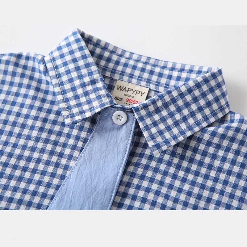 Boys Shirts with Collar 2 to 3 4 5 6 7 Years Summer Cotton Short Sleeve Toddler Boy Clothes White Blue Plaid Kids Uniform Shirt X250806