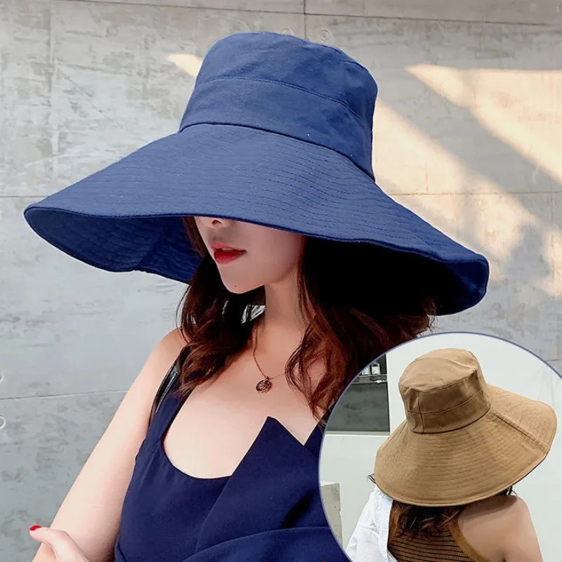Japanese Sunshade Female Spring and Summer Sunscreen Free To Fold Big Brim Sun Hat Fisherman Hat Cover Face Oversized Hair 250805