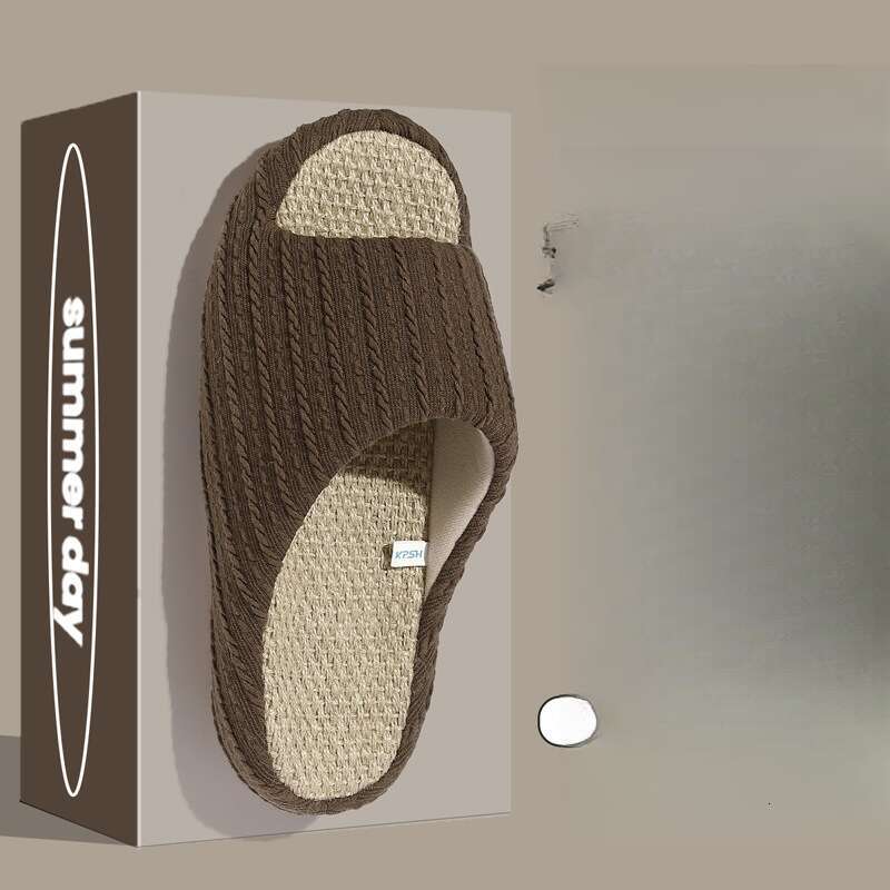 High-end Home Couple Women, All-Season Universal, Sweat-Absorbent, Breathable, Odor-Free Cotton Linen Slippers for Men