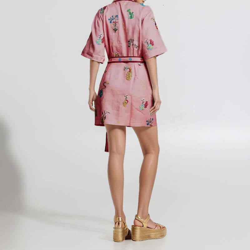 Women's Casual Printed Shirt Cardigan Elegant Versatile Dress B5