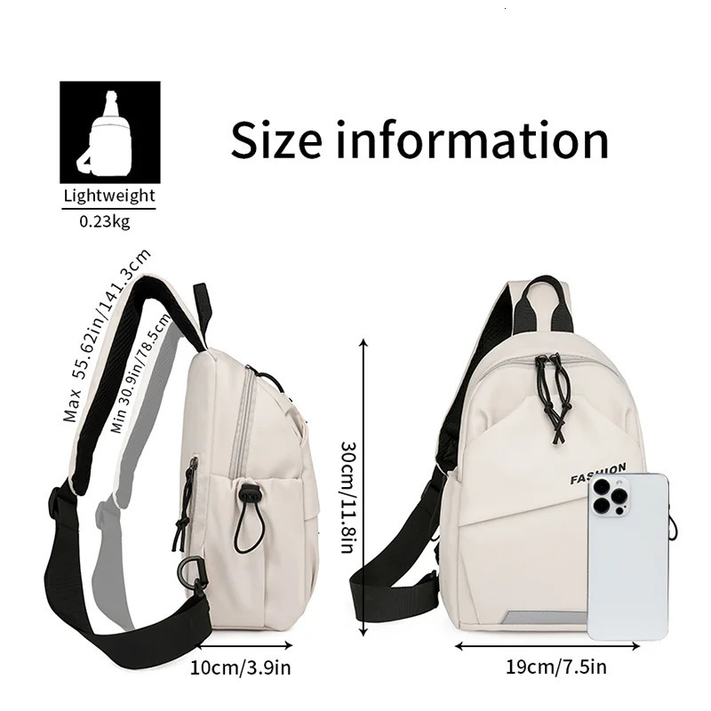 1piece fashion nylon messenger bagunisex chest bagadjustable shoulder strapzipper closuresuitableforoutdoorsportscommuting 250731