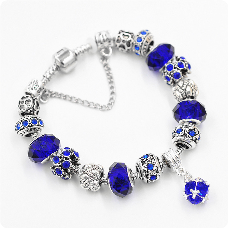 DIY Large Hole Beaded Crystal Bracelet for Women Best Friend Jewelry Snake Bone Chain Bracelet
