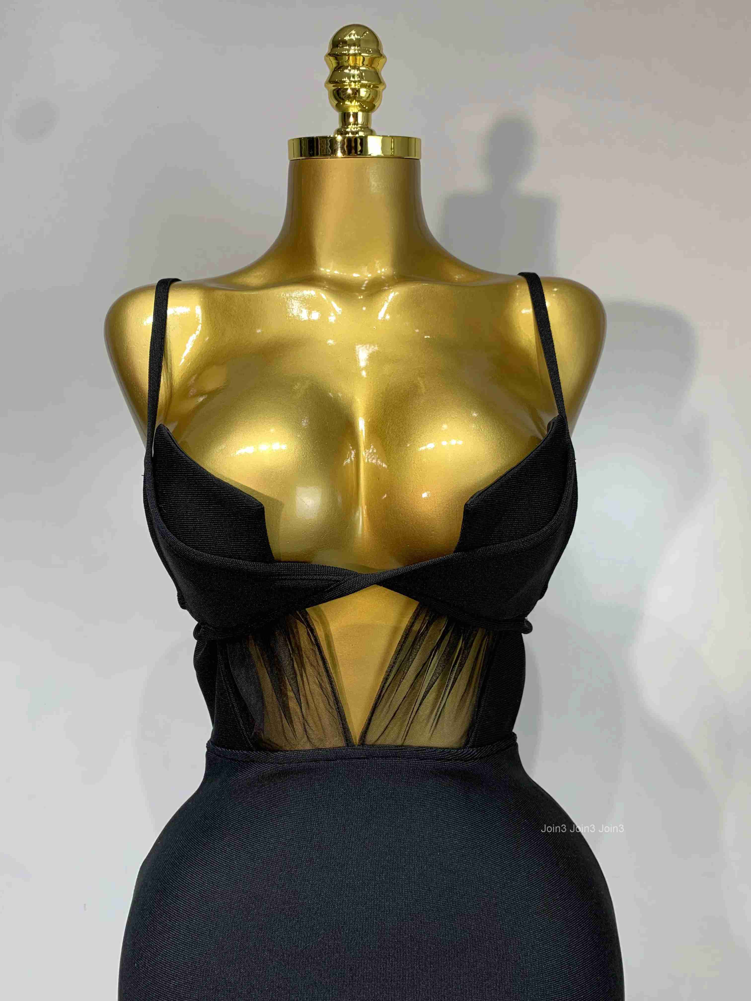 Fashion Black Spaghetti Strap Maxi Long Bandage Dress Mesh Cut Out Elegant Celebirty Bodycon Evening Club Party Birthday Dresses