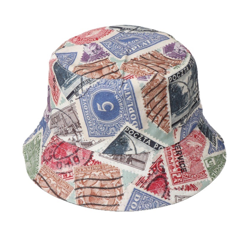 Stage Wear Four Seasons Cotton Print Bucket Hat Fisherman Hat Outdoor Travel DOUBLE-SIDES Hat Sun Cap Hats for Men and Women