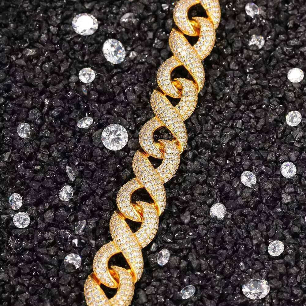 DHCollections Hip Hop 15mm Iced Out Cuban Link Chain Necklace 16-24 Inch Gold Sier Plated Brass Bling Zircon Jewellery for Streetwear Style