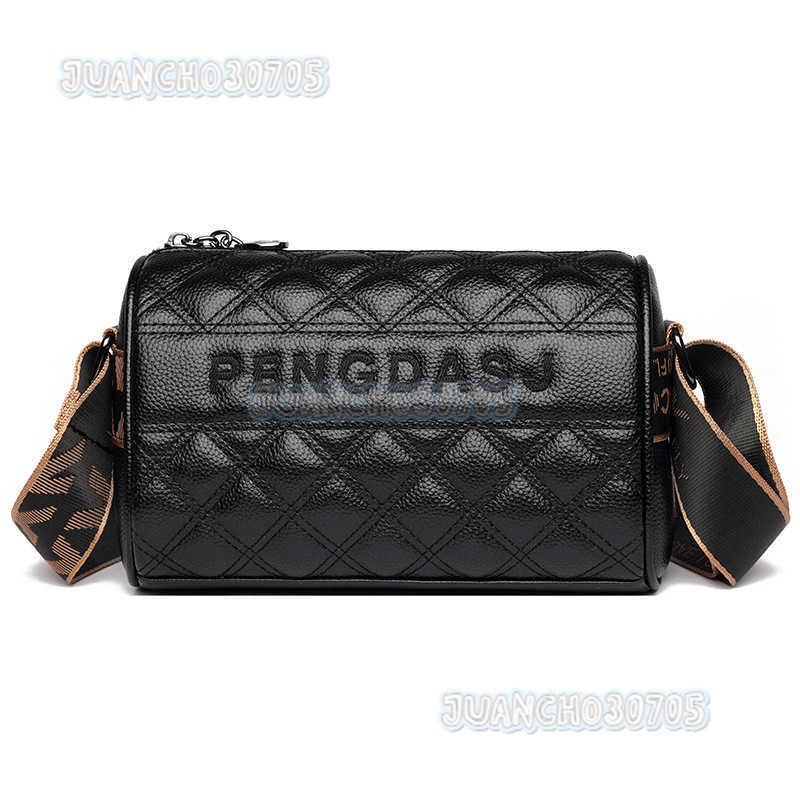 Soft Leather Womens Bag First Layer Cowhide Small Bag 2025 New Trend Fashion Wide Shoulder Strap Single Shoulder Crossbody Bag H250806