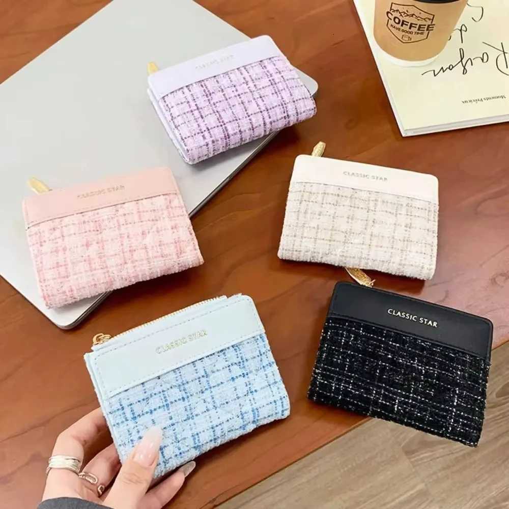 Women Mini Cute PU Leather Thread Short Wallet Ins Large Capacity Retro Fashion Coin Money Bag XJ250806
