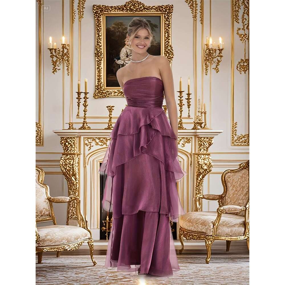 Elegant Strapless Women's Dress for Multiple Party