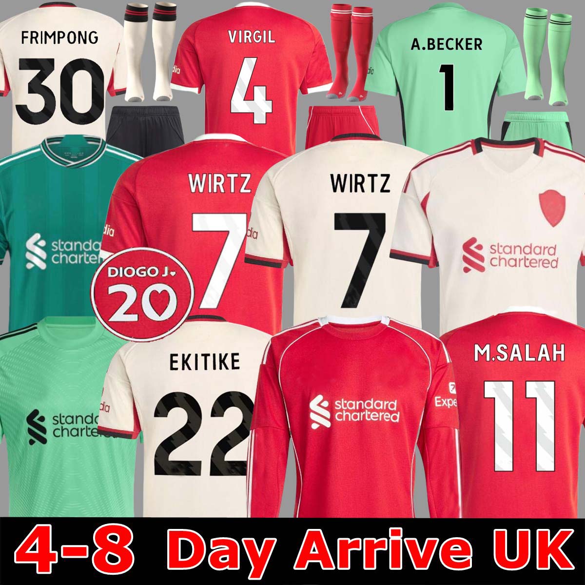 24 25 26 DIOGO J. WIRTZ EKITIKE MAC ALLISTER FRIMPONG soccer jersey 2025 football shirt GAKPO DIOGE JOTA DARWIN KERKEZ SZOBOSZLAI A.BECKER Player men kids kit uniforms