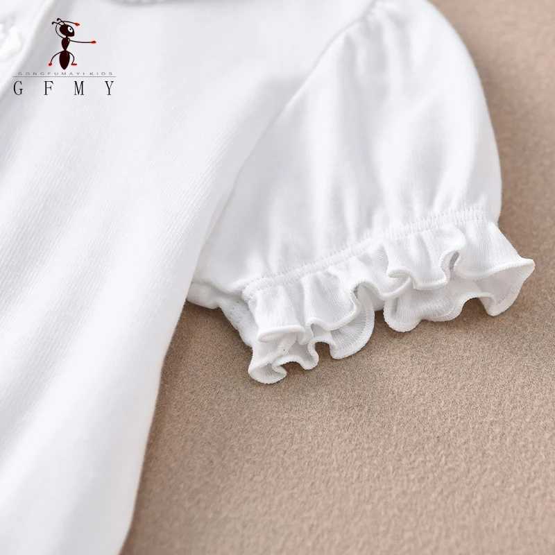 Childrens Short-Sleeve Polo Shirts Boys and Girls 2025 Summer T-Shirts 100% Cotton White School Tops 2T-16T Performance Costume X250806