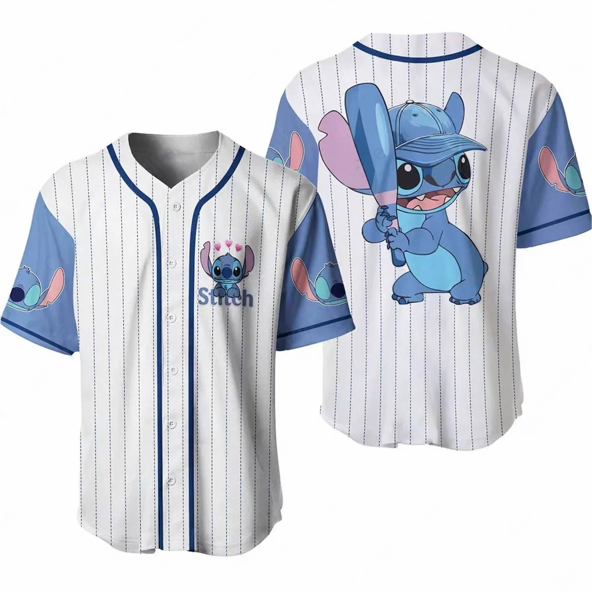Disney 2025 New Summer Vintage Stitch/Angel 3DPrint Football Jersey Sport Oversize Special Edition V-neck Fashion Unisex T-shirt W250623