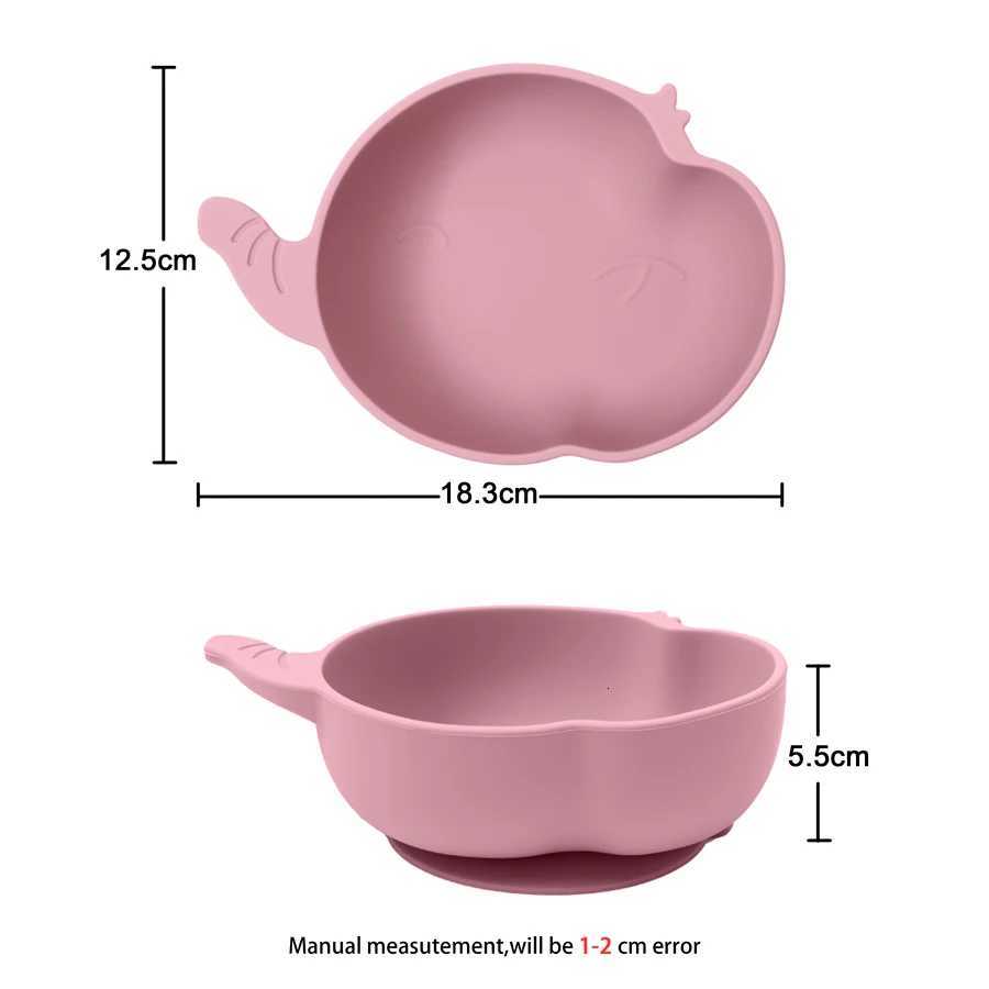 Baby Bowls Plates Silicone Suction Feeding Food Tableware BPA Free Non-Slip Cartoon Shape Baby Dishes Newborn Supplies X250806