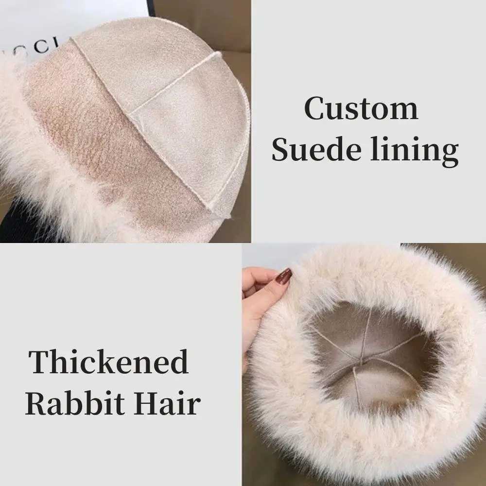 Fluffy Fur Fisherman Hat For Women Winter Plush Ear Protection Cap Fashion Winter Hats Windproof Warm Russian Hats Panama Caps L250806