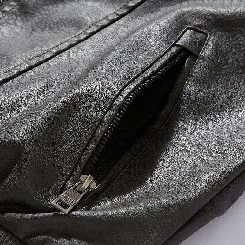 Men's jacket coat New Pu Motorcycle Suit Fleece Leather Jacket Men's