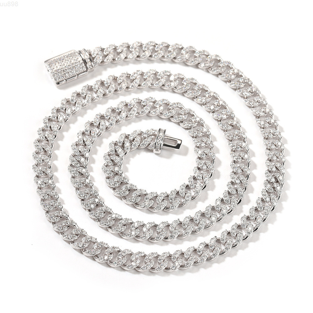 Hip Hop 6mm925 Silver Moissanite Mens Custom Cuban Chain