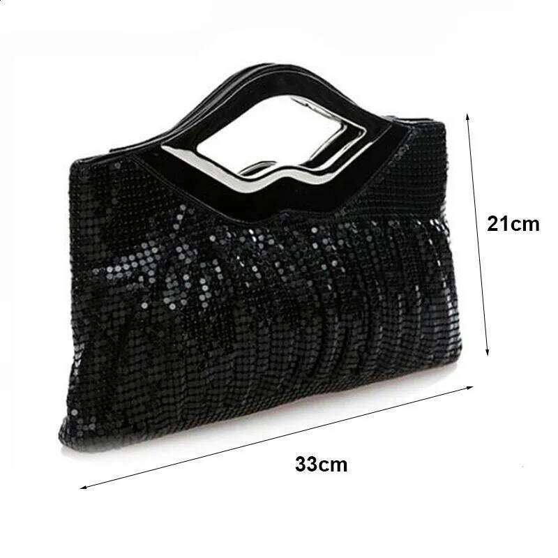 Womens Purse and Handbag Black Gold Sier Evening Sequin Shoulder Bag Female Wedding Clutch 240820