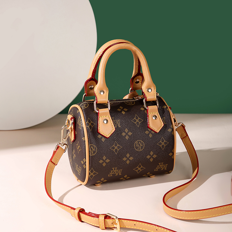 MKF designer bag free shipping Light luxury genuine leather High quality casual Boston bag versatile classic vintage handbag for woman