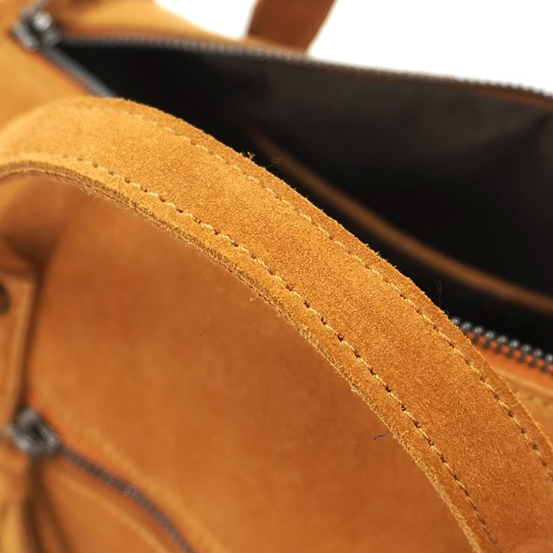 Women Genuine Leather Fringed Big Capacity Overnight Boston Shoulder Bag Street Fashion Casual Suede Rivet Short Handle 250805