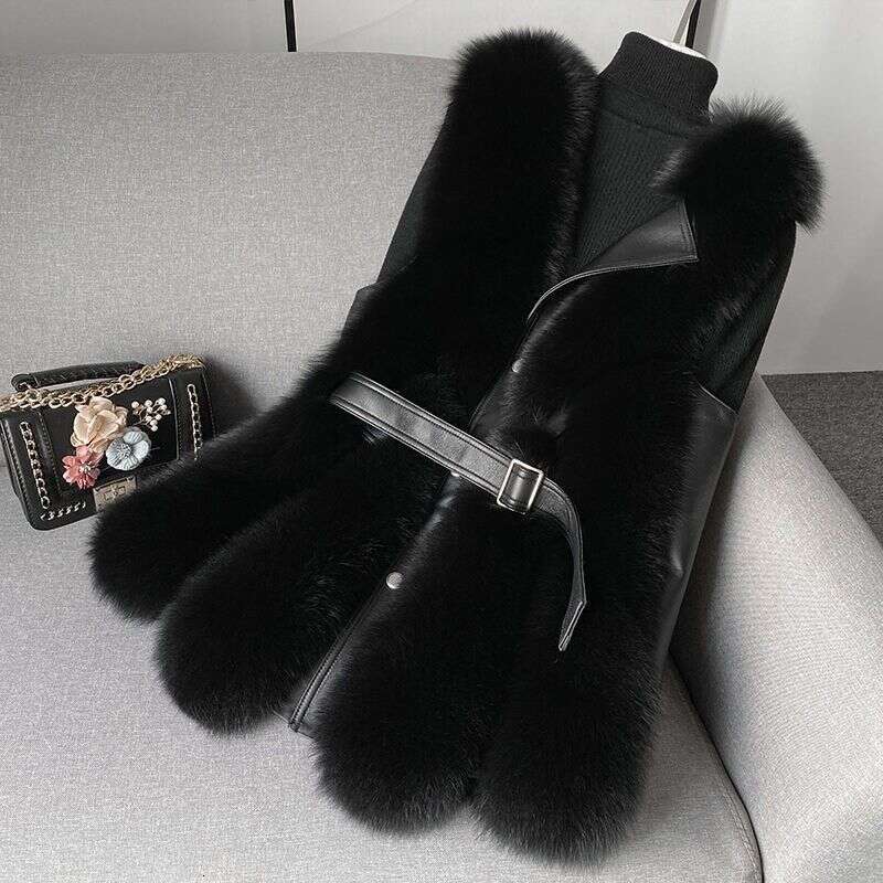Women's Clothing 2024 Stylish Winter Outer Wear Thickened Fox Fur Vest Jacket Fashionable Young Style