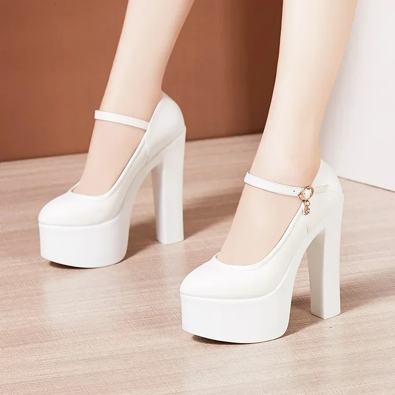 15cm Small Size 32-43 Sexy Extreme Block High Heels Shoes for Dress Model Party Wedding 2025 Shallow Thick Bottom Platform Pumps 250731