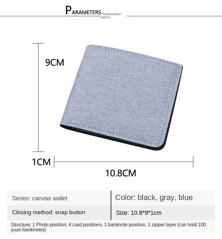 Supernatural Mini Thin Men Wallet Card Holder Mens Purse Coin Pouch Id Card Holder Short Canvas Card Holder Wallet XJ250806