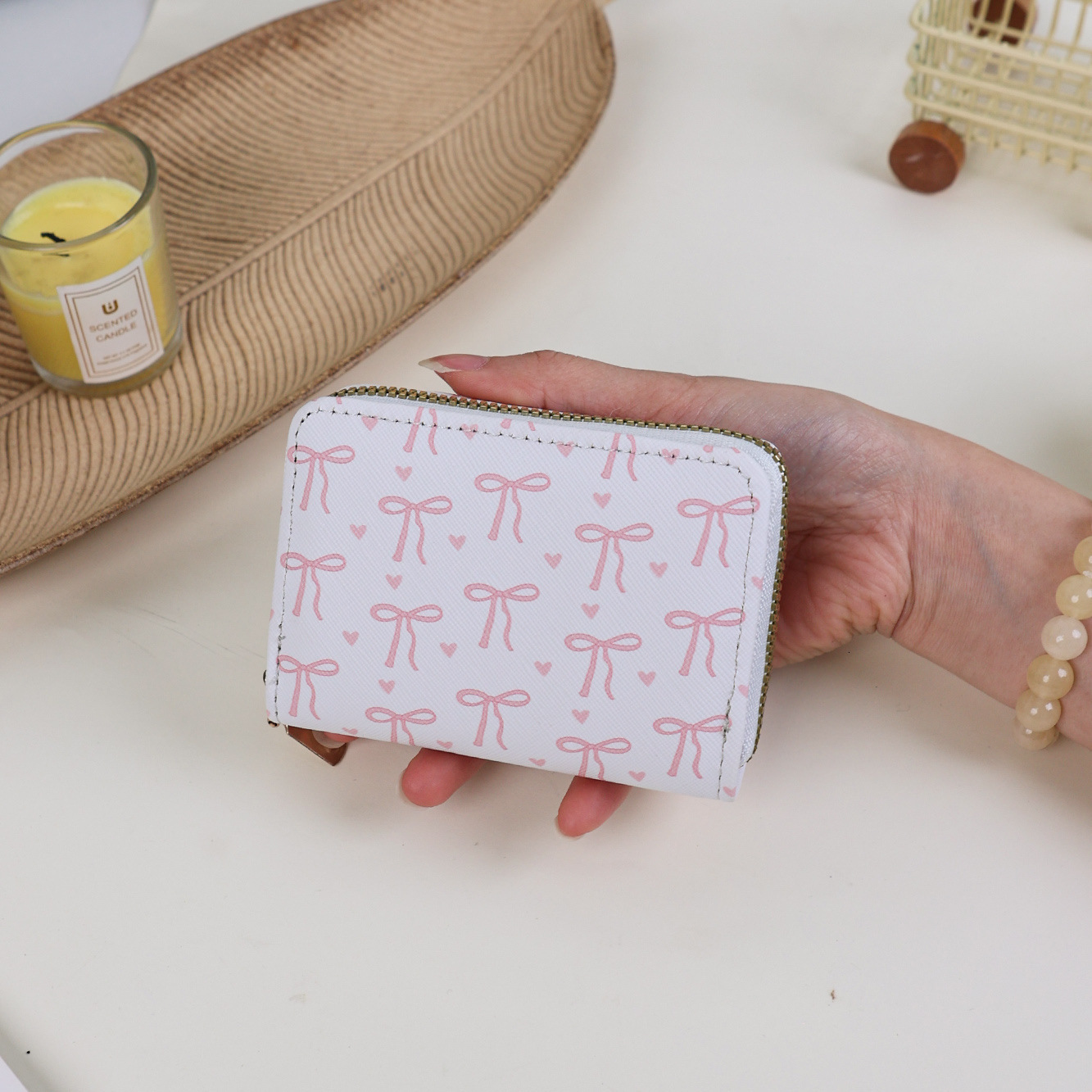 New Women's Cartoon Sweet Mini Coin Purse Ins Style Bow Multi-Card Slot Holder Card Case