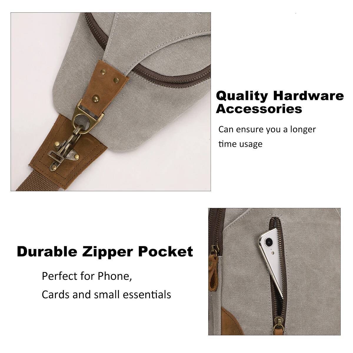 KL928 Canvas Sling Bag Crossbody Backpack Shoulder Casual Rucksack for Men Women