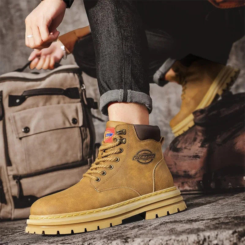Genuine Leather Boots for Men Shoes Mens Shoe High Quality Casual Sneakers Taco Ankle Dress Booty Man 250801